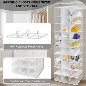 Hanging Shoe Organizer 30 Sections With Mesh Pockets For Closet Storage <b>Shelves</b> - Product Image 4