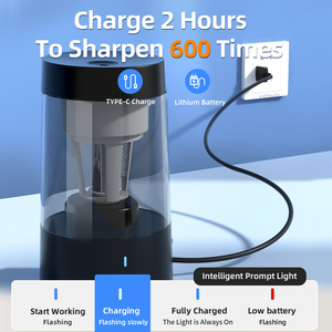 Temperamatite completamente automatico, temperamatite <span class=keywords><strong>elettrico</strong></span> a colori ricaricabile, arresto automatico, adatto per n. 2/casa/scuola - Product Image 6