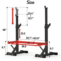 Support de Squat Moderne Réglable avec Support pour Barre d'Haltères pour Salle de Sport Commerciale, Presse à Bench, Musculation, Pliable, 20 kg jusqu'à 550 Lbs