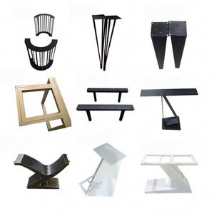 Heavy Duty Steel Cast Iron Furniture <b>Table</b> <b>Legs</b> for Living Room Bedroom Modern Design Black/Clear Powder Coated Finish - Product Image 2