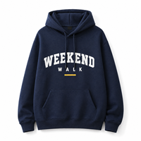 Fabricant de sweats à capuche personnalisés, sweat à capuche surdimensionné pour homme, imprimé lettres universitaires bleu marine, pull en molleton, vente en gros