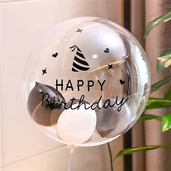 clear transparent bobo balloon with letter