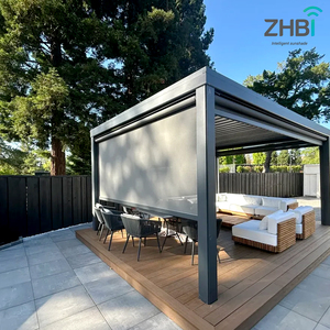 Pergola Bioclimatica di Lusso in Lega di Alluminio, Padiglione Motorizzato da Giardino, Pergole Antivento <span class=keywords><strong>e</strong></span> Parasole <span class=keywords><strong>per</strong></span> Terrazze <span class=keywords><strong>e</strong></span> Giardinaggio Esterno - Product Image 4