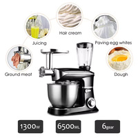 XEOLEO Commercial 6.5L Stand Food Blender Hachoir à viande électrique 3 in1 Robot culinaire Mélangeur à pâte Planetary Food Mixer Machines