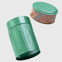 Boîte ronde en métal multicolore recyclable pour le modèle d'emballage de casse-croûte de nourriture de thé de café
