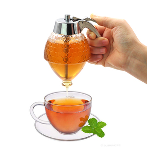 200ML Honeycomb <strong>Honey</strong> Jar No Drip Syrup <strong>Dispenser</strong> Pump Plastic <strong>Honey</strong> <strong>Dispenser</strong> With Stand - Product Image 3