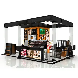 定制商场化妆品亭布局设计零售陈列柜柜台展示架化妆品亭家具
