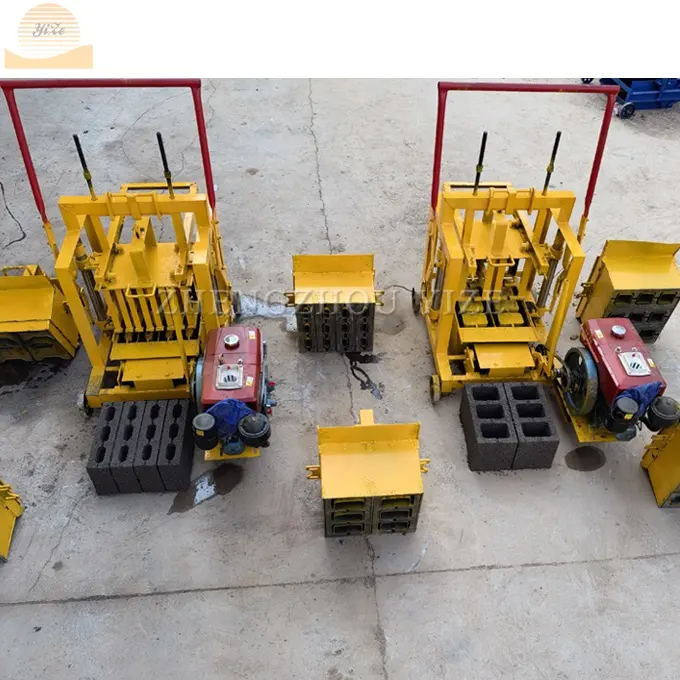 Small Scale Electric or Diesel Vibrating Laying Block making machine price Manual Concrete Hollow Brick Block Making Machine