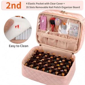 Échantillon Gratuit : Trousse de Rangement Portable pour Maquillage, Kit de Voyage pour Technicien(ne) Ongulaire, Outils de Manucure, Organisateur de Vernis à Ongles - Product Image 5