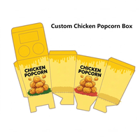 Emballage personnalisé en gros pour la restauration rapide : Boîte 2-en-1 pour poulet frit et popcorn avec compartiments pour sauce, idéale pour la vente de street food et les collations