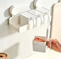 Nouvel Arrivage – Boîte à Épices Murale Sans Perçage avec Couvercle, Récipient Multi-Grilles pour Assaisonnements et Condiments, Organisateur de Cuisine