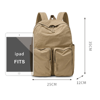 Sac à dos/sac à dos léger en nylon haute densité, résistant à l'eau, avec fermeture éclair, poche pour iPad 13 pouces, petite capacité, personnalisable