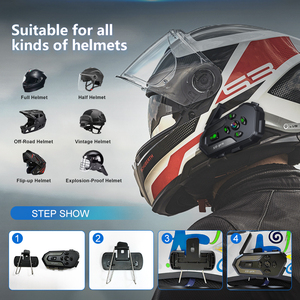 X2 PRO casco impermeable intercomunicador 6 vías medio dúplex 600m intercomunicador motocicleta con compartir música - Product Image 6