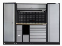 Armoire à Outils Complète avec Outils Système de Rangement pour Garage Atelier Établi et Servantes à Outils