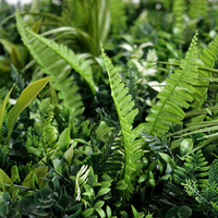 Panneau de feuilles de plantes artificielles en gros 100*100cm, mur de fleurs artificielles, toile de fond de mur de plantes, mur d'herbe, intérieur extérieur