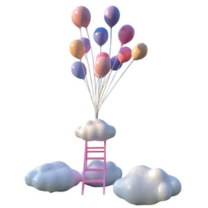 Sculpture créative de nuages de ballons, purement artisanale, pour centres commerciaux, parcs, sites touristiques, paysages, idéale pour la photographie - Product Image 5