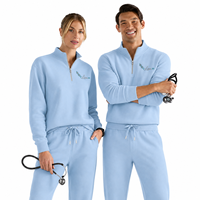 Felpa Personalizzata per Scienziati di Laboratorio Medico con Zip a un Quarto, Collo Alto, Ricamo Microscopio, Foderata Invernale, Abbigliamento per Laurea in Scienze