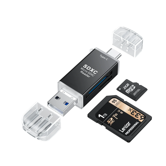 USB 2.0 Type C 4 in 1 Multi-interface SD Card Reader Type-C Micro TF Memory Card Reader for Mobile Phone Laptops PC Accessories