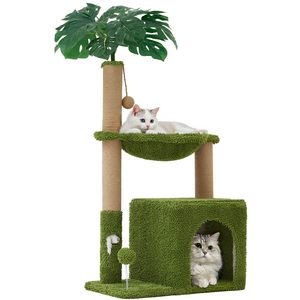 Woochpet Albero per <span class=keywords><strong>Gatti</strong></span> da Interno Multifunzionale con Comodo Letto e Robusto Tiragraffi - Product Image 1