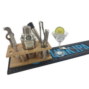 <b>Bar</b> Spill <b>Mat</b> Non Slip Drainage Pub Runner Beer Rail <b>Mat</b> Counter Protector Coaster Placemat Bartender Workstation Pad - Product Image 6
