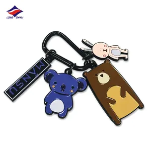 Longzhiyu 17 ans ours porte-clés fabrication personnalisée créer votre propre porte-clés en émail dur en métal gravé