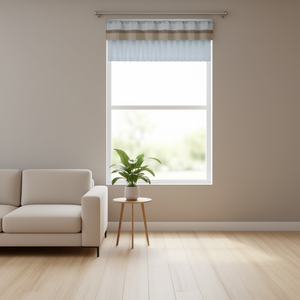 Cortina de Poliéster y Algodón con Diseño de Rayas Polyoni Pintuck, Decoración Moderna para Ventanas de Sala de Estar, Instalación con Barra Fija - Product Image 2