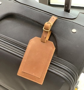 Cowhide Leather Luggage Baggage Tags ID <strong>Label</strong> <strong>for</strong> <strong>Suitcases</strong> Backpack Crazy Horse Genuine Leather Card Holder - Product Image 6