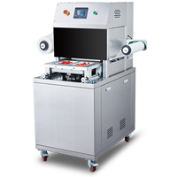 Machine de scellage sous vide automatique pneumatique à gaz modulé par l'air pour l'emballage de barquettes, boîtes de repas rapides, taille personnalisable