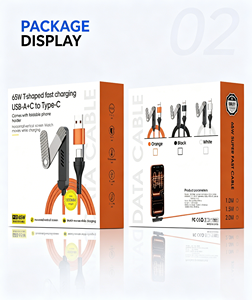 Câble <span class=keywords><strong>de</strong></span> données tressé en nylon 2-en-1 à charge rapide PD 65W avec support <span class=keywords><strong>de</strong></span> <span class=keywords><strong>téléphone</strong></span> pliable à 3 positions, <span class=keywords><strong>cordon</strong></span> <span class=keywords><strong>de</strong></span> chargeur <span class=keywords><strong>universel</strong></span> compatible - Product Image 6