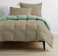 Ensemble de couette mi-lourde Made in Italy, prête à être expédiée, 100% coton, couleur unie, douce, écoresponsable, pour l'automne, CM 180X260, marque privée