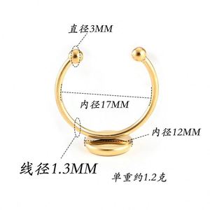 Mode acier inoxydable plaqué or bijoux anneau bricolage accessoires Base vierge lunette Cabochon résultats faisant - Product Image 2