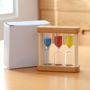Timer 3 in 1 da 1-3-5 <span class=keywords><strong>Minuti</strong></span> in Vendita, Piccola Clessidra in Legno con Cornice in Vetro Colorato, Timer Creativo per Bambini, Ornamento - Product Image 6