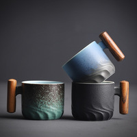 Vente en gros de tasses à thé en céramique de porcelaine vintage de 70 ml, glaçure modifiée au four, tasse à expresso, tasse à café, logo personnalisé en bois, couleur personnalisée