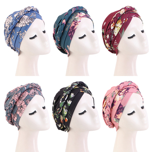 Turban tressé à nouer, motif sec, foulard noué, bandeau élastique <span class=keywords><strong>pour</strong></span> les soins des cheveux, bonnet de chimiothérapie, <span class=keywords><strong>bandana</strong></span> en polyester pré-noué - Product Image 6