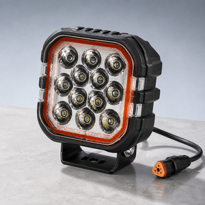 Projecteur de travail LED 60W, rétroéclairage ambre, carré 4,44 pouces, IP67, 10-30V DC, 4091lm, phare antibrouillard pour camion, SUV, tout-terrain, 4x4, 12V - Product Image 4