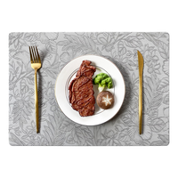 Set de table en PVC imitation cuir, résistant à la chaleur, antidérapant, imperméable, facile à nettoyer, réutilisable, accessoire de cuisine moderne et décoratif