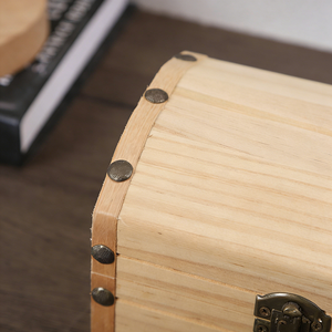 Rectangular Wooden Treasure <b>Chest</b> Boxes with Hinged Lid DIY Crafts Wedding Decor Jewelry <b>Storage</b> Gift Boxes Lacquer - Product Image 2