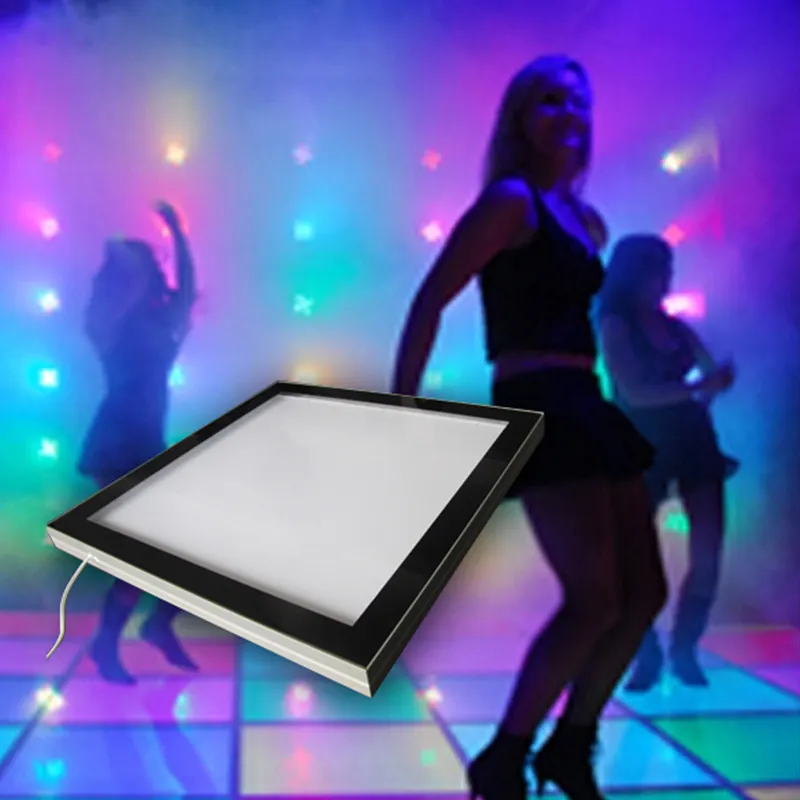 Customized Portable Glass Disco Night Club 3d Infinity Mirror Led Dance Floor with beaming light to create atmosphere