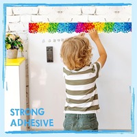 Autocollants de bordure personnalisés pour tableaux d'affichage, multicolores, pour la décoration des bordures de tableaux d'affichage en classe, bordures arc-en-ciel, décorations