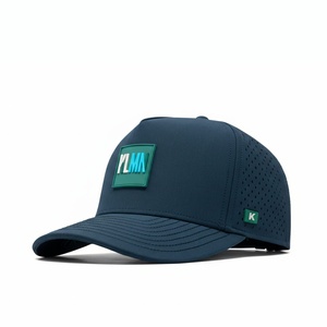 OEM Custom 5 Panel Performance <b>Waterproof</b> <b>Golf</b> Baseball Cap Rubber Patch Snapback <b>Hat</b> Laser Cut Hole Outdoor Sports Cap - Product Image 1
