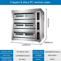 Machines de boulangerie d'équipement commercial four de plateau de 3 plate-formes 9/four électrique de rôti de cuisson de plate-forme de pizza