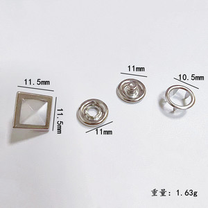 High Quality 10mm Stainless Steel Pearl Prong Snap <strong>Button</strong> Custom Square Design <strong>Shank</strong> Style for Wholesale for Garments Bags Logo - Product Image 3