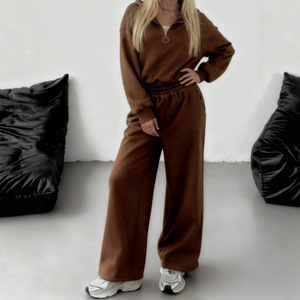 Ensemble décontracté deux pièces pour femme, couleur unie, sweat-shirt et pantalon, coupe ample, mode streetwear, automne hiver, tailles S M L XL XXL - Product Image 1