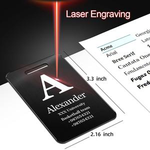 La Tarjeta de etiqueta de equipaje de metal y acero inoxidable se puede personalizar con contenido o logotipo Tarjeta de etiqueta Grabado láser Impresión Material en blanco - Product Image 2