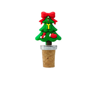 Christmas Tree Wine Stoppers Wooden Cork Stopper For Bottle Decorative Holiday Gift Set - Product Image 2