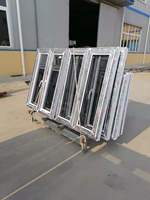 Fenêtre à battant en PVC/UPVC de style européen, isolante thermiquement, à double joint, coupe-vent et insonorisante pour salle de bain