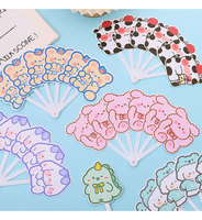 Mini-ventilateur pliable mignon de dessin animé, portable en plastique pour l'été, idéal pour les enfants, cadeaux de fête Kawaii, vente en gros