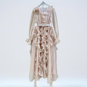 Abiti firmati di alta qualità abito lungo in raso tinta unita per donne musulmane modesto <span class=keywords><strong>da</strong></span> <span class=keywords><strong>sera</strong></span> per abiti <span class=keywords><strong>da</strong></span> <span class=keywords><strong>sera</strong></span> con volant abito <span class=keywords><strong>Casual</strong></span> di classe - Product Image 5