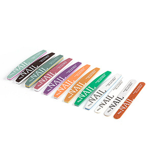 Juego de 12 limas de uñas ultrafinas de doble cara, tira pulidora de TPU, pulidor de <span class=keywords><strong>media</strong></span> <span class=keywords><strong>luna</strong></span>, lima de madera, pulidor de bordes de cutícula, caja de plástico - Product Image 2