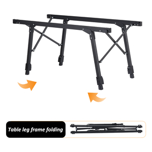 Mesa de Camping Plegable de Aluminio Negro para Exteriores, Diseño Coreano 2023, para Cocinar y Asar a la Parrilla - Product Image 3